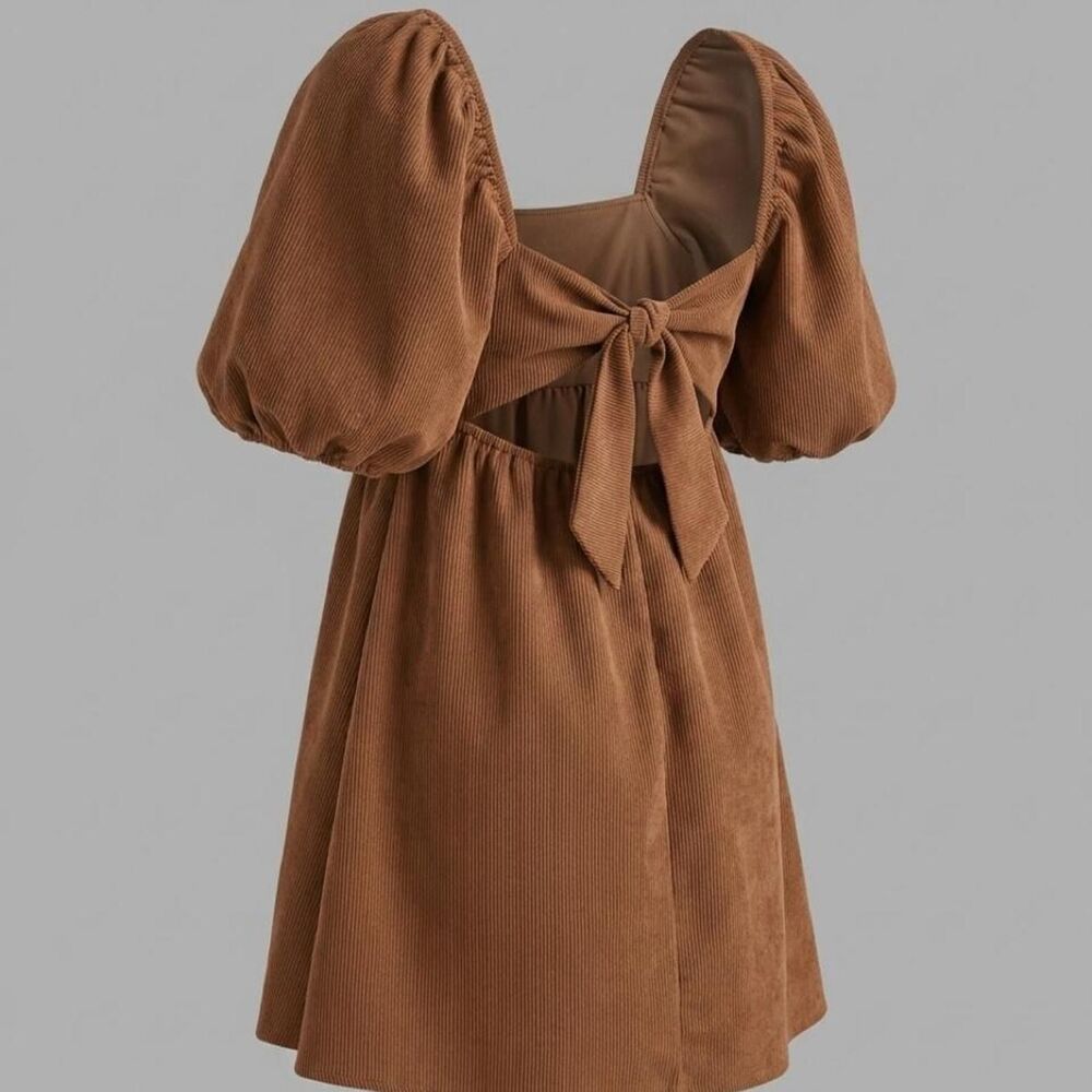 Blue-rain Women's Brown and Tan Dress